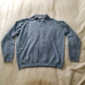 VTG James Pringle | Blue Wool Collared Knit Long Sleeve Sweater